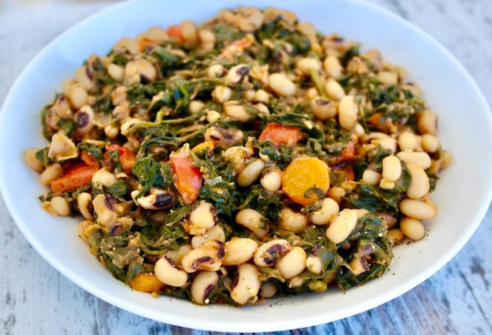 Black-Eyed Peas and spinach recipe 