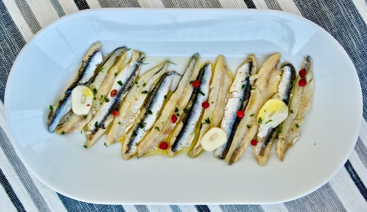 Greek marinated anchovies Gavros Marinatos