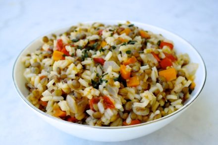 greek rice and lentils fakorizo