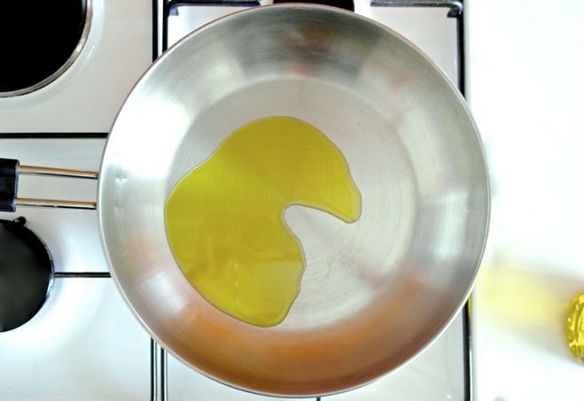 olive oil in a pan